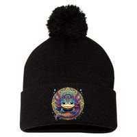 Axolotl Maya Aztec Axolot Pom Pom 12in Knit Beanie