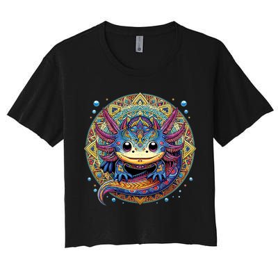 Axolotl Maya Aztec Axolot Women's Crop Top Tee