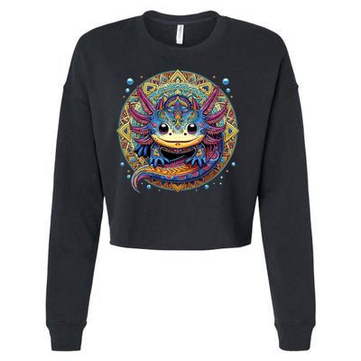 Axolotl Maya Aztec Axolot Cropped Pullover Crew
