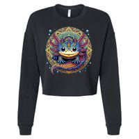Axolotl Maya Aztec Axolot Cropped Pullover Crew