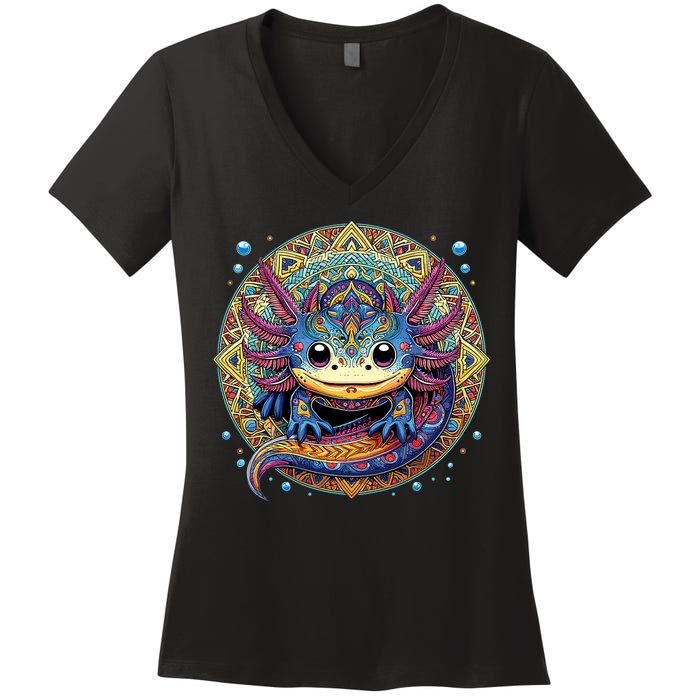 Axolotl Maya Aztec Axolot Women's V-Neck T-Shirt