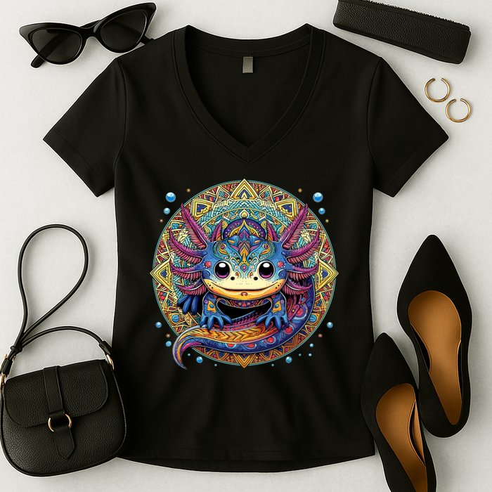 Axolotl Maya Aztec Axolot Women's V-Neck T-Shirt