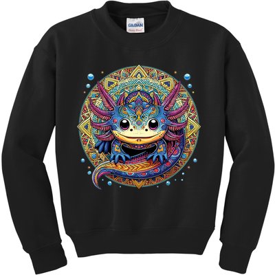 Axolotl Maya Aztec Axolot Kids Sweatshirt