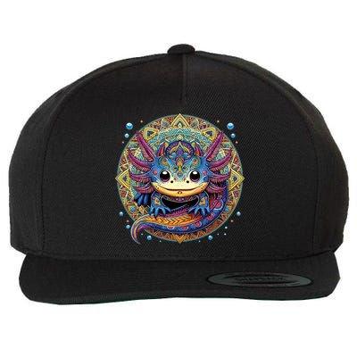 Axolotl Maya Aztec Axolot Wool Snapback Cap