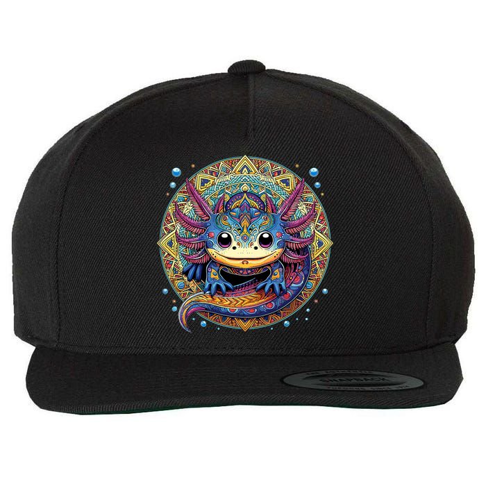 Axolotl Maya Aztec Axolot Wool Snapback Cap
