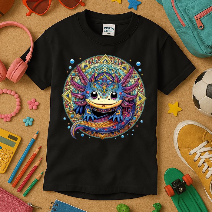 Axolotl Maya Aztec Axolot Kids T-Shirt