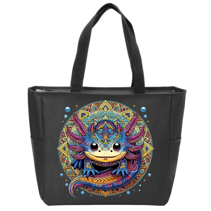 Axolotl Maya Aztec Axolot Zip Tote Bag