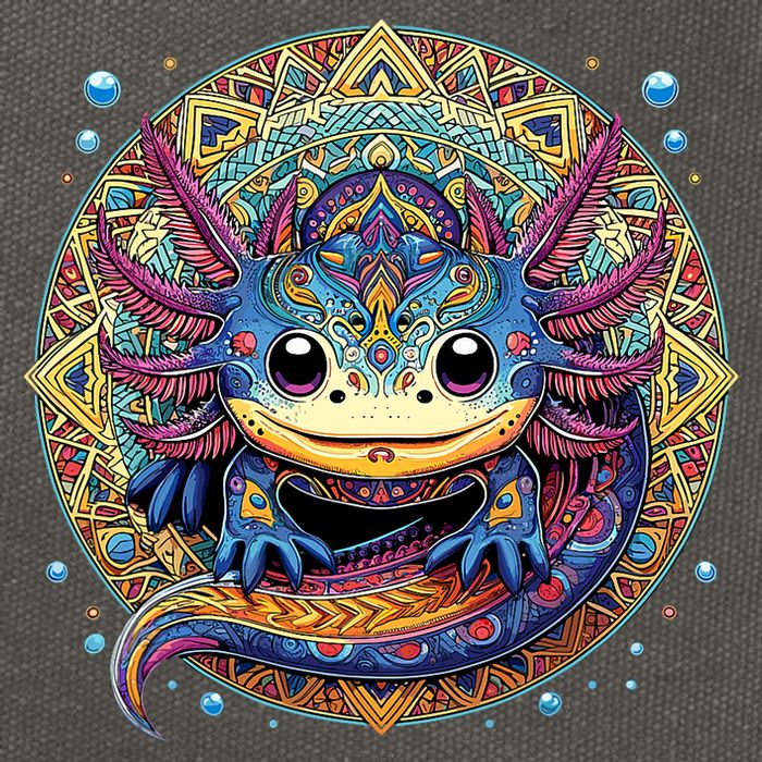 Axolotl Maya Aztec Axolot Cotton Canvas Backpack