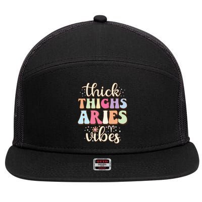 Aries March April birthday Retro astrology Aries Zodiac sign 7 Panel Mesh Trucker Snapback Hat