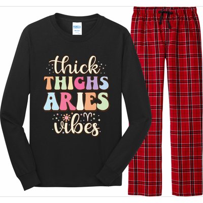 Aries March April birthday Retro astrology Aries Zodiac sign Long Sleeve Pajama Set