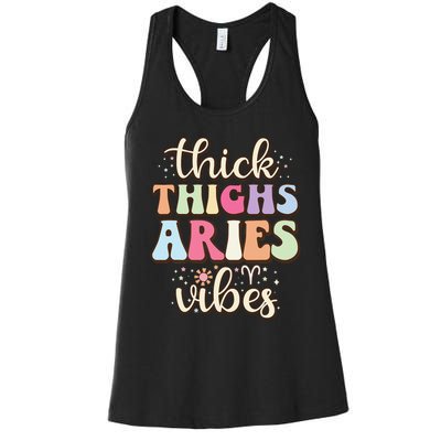 Aries March April birthday Retro astrology Aries Zodiac sign Women's Racerback Tank