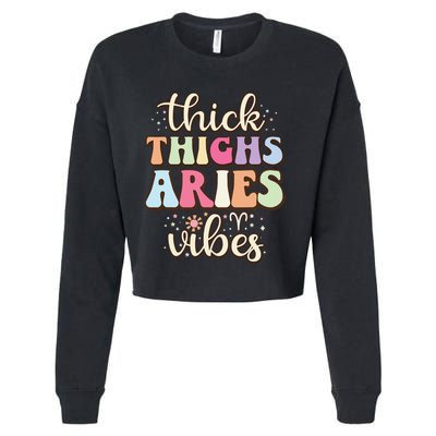 Aries March April birthday Retro astrology Aries Zodiac sign Cropped Pullover Crew