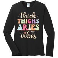 Aries March April birthday Retro astrology Aries Zodiac sign Ladies Long Sleeve Shirt