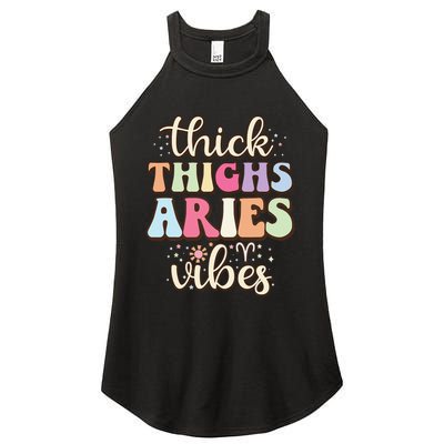 Aries March April birthday Retro astrology Aries Zodiac sign Women's Perfect Tri Rocker Tank