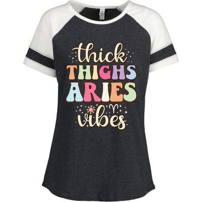 Aries March April birthday Retro astrology Aries Zodiac sign Enza Ladies Jersey Colorblock Tee