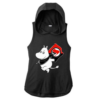 Antifa Moomin Ladies PosiCharge Tri-Blend Wicking Draft Hoodie Tank