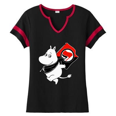 Antifa Moomin Ladies Halftime Notch Neck Tee