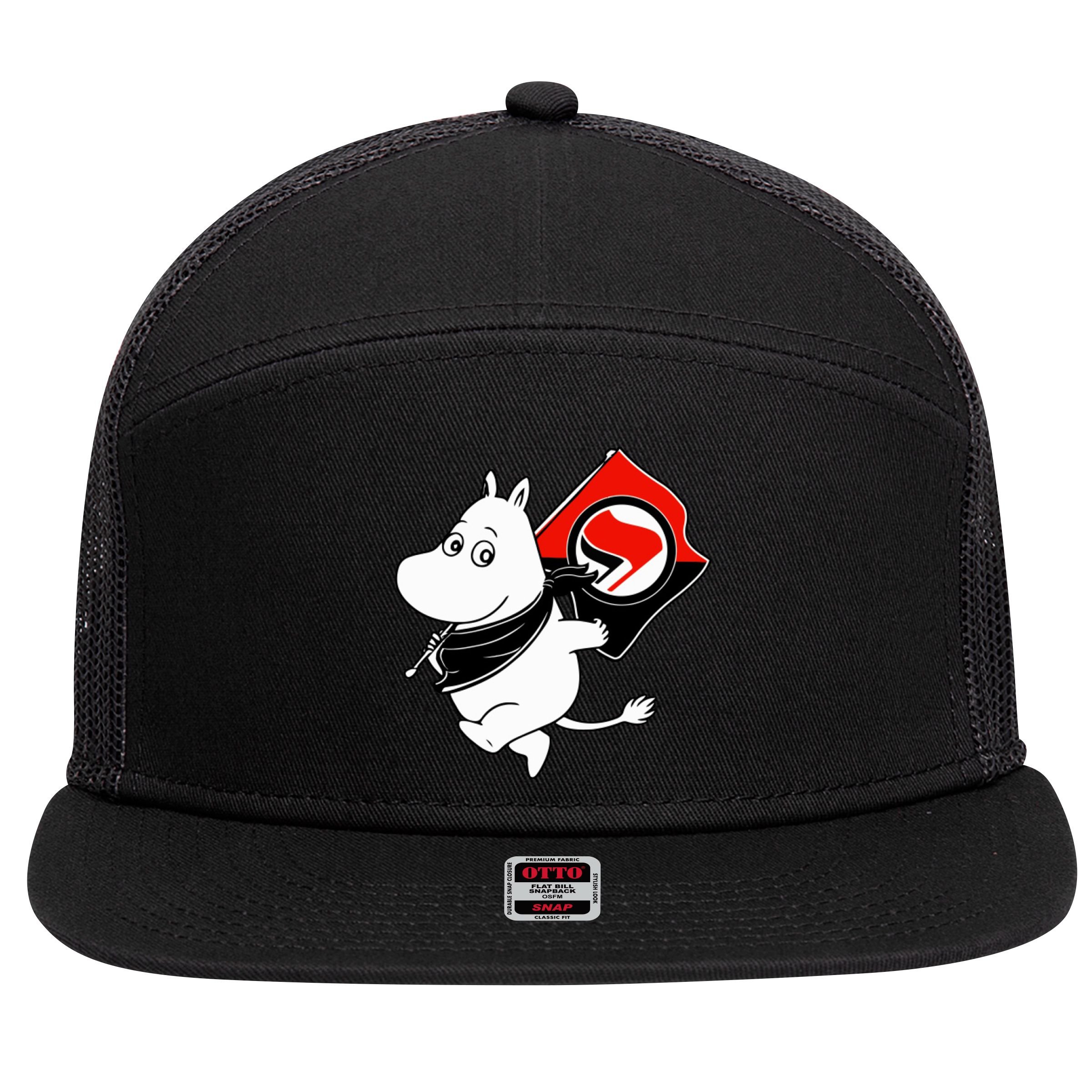 Antifa Moomin 7 Panel Mesh Trucker Snapback Hat
