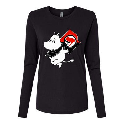 Antifa Moomin Womens Cotton Relaxed Long Sleeve T-Shirt