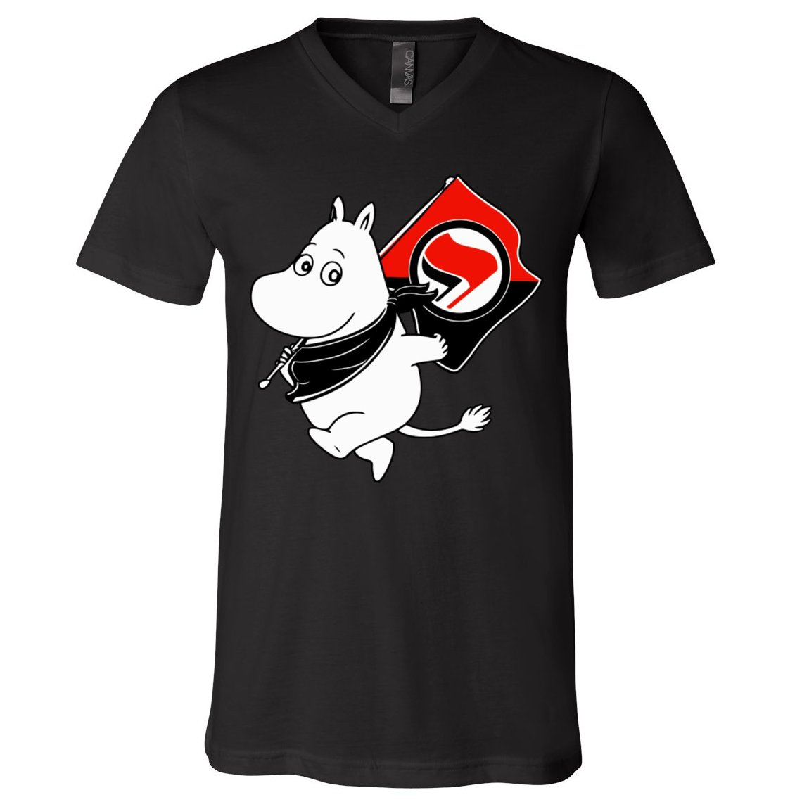 Antifa Moomin V-Neck T-Shirt