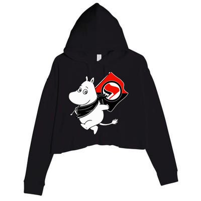 Antifa Moomin Crop Fleece Hoodie