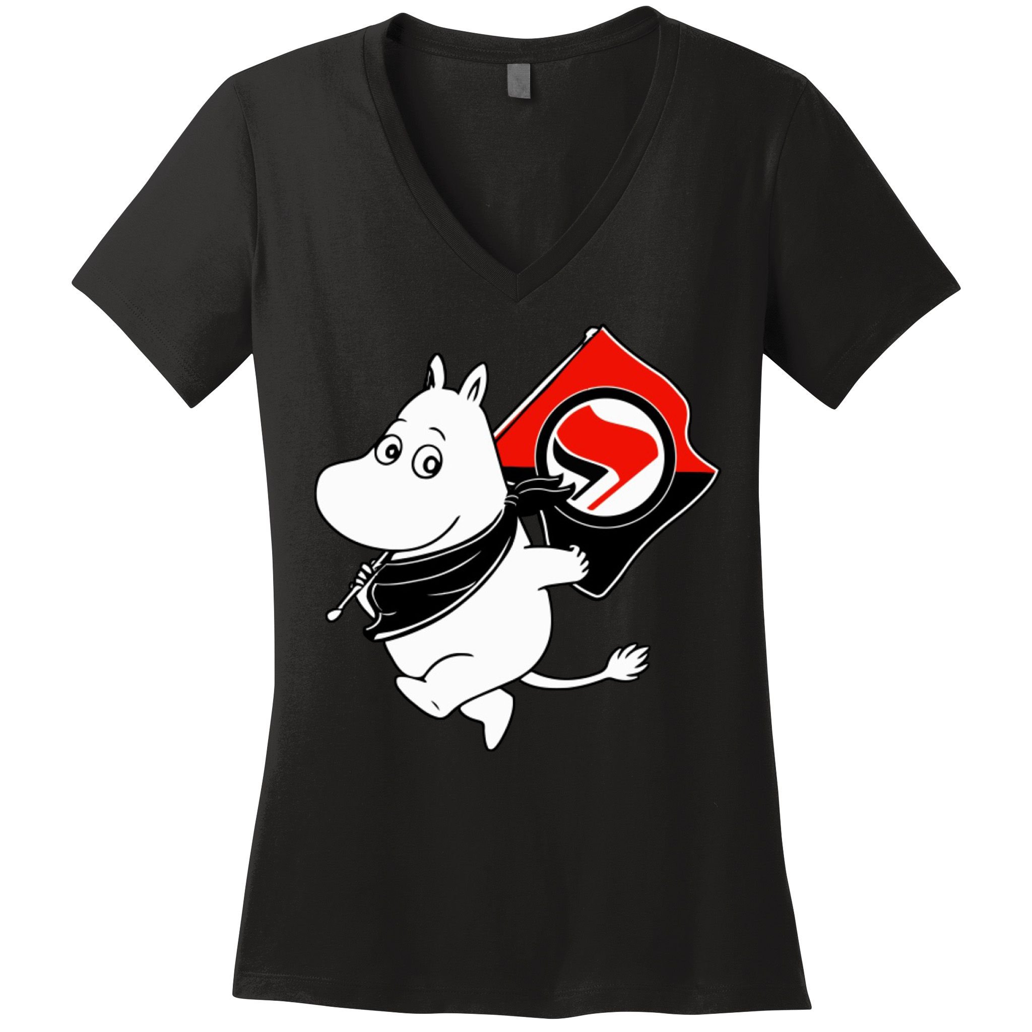 Antifa Moomin Women's V-Neck T-Shirt