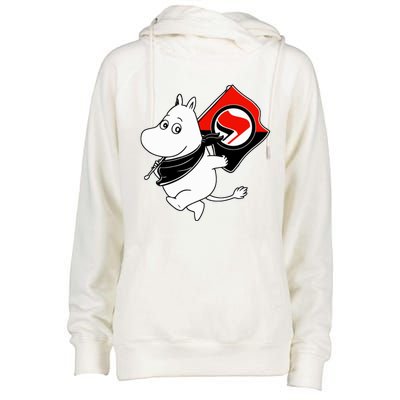 Antifa Moomin Womens Funnel Neck Pullover Hood