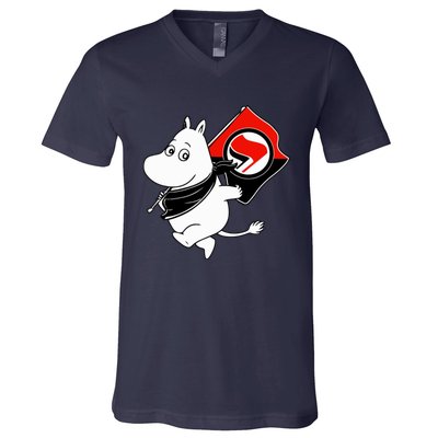 Antifa Moomin V-Neck T-Shirt