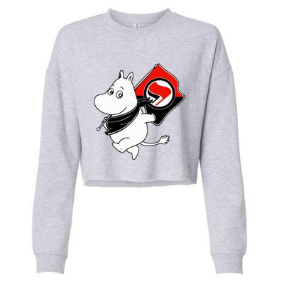 Antifa Moomin Cropped Pullover Crew