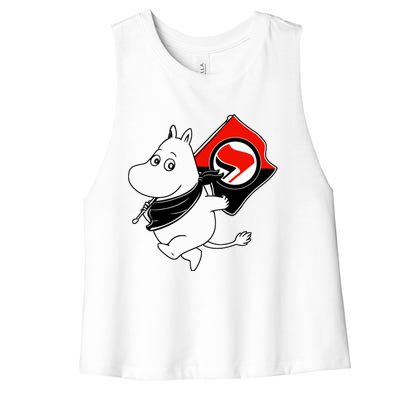 Antifa Moomin Women's Racerback Cropped Tank