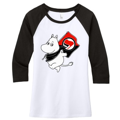 Antifa Moomin Women's Tri-Blend 3/4-Sleeve Raglan Shirt