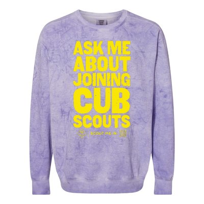 Ask Me About Joining Cub Scouts Colorblast Crewneck Sweatshirt