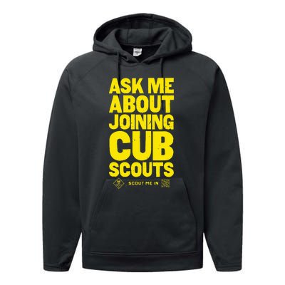 Ask Me About Joining Cub Scouts Performance Fleece Hoodie