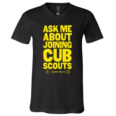 Ask Me About Joining Cub Scouts V-Neck T-Shirt