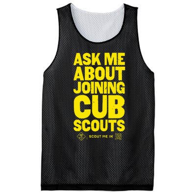 Ask Me About Joining Cub Scouts Mesh Reversible Basketball Jersey Tank