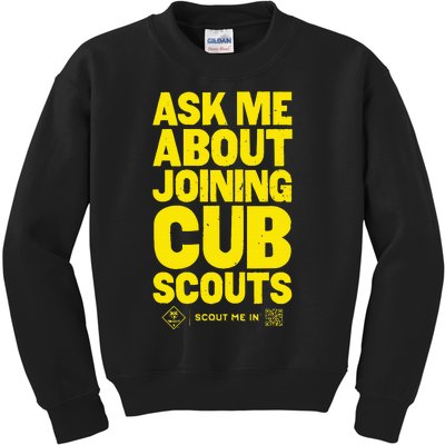 Ask Me About Joining Cub Scouts Kids Sweatshirt