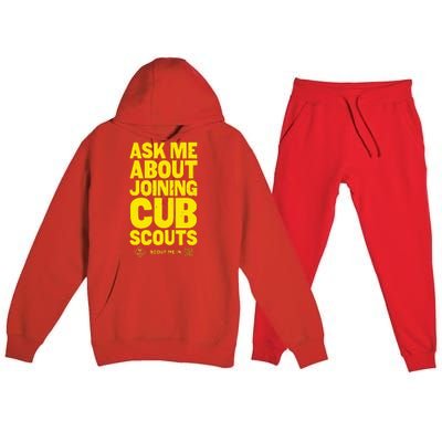 Ask Me About Joining Cub Scouts Premium Hooded Sweatsuit Set