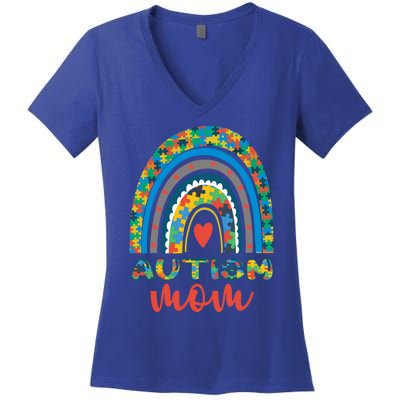 Autism Mom Autism Rainbow Cool Gift Women's V-Neck T-Shirt