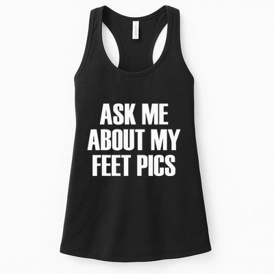 Ask Me About My Feet Pics Womens Tank Top