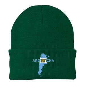 Argentinian Map and Flag Souvenir - Distressed Argentina Knit Cap Winter Beanie