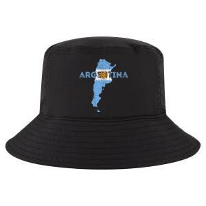 Argentinian Map and Flag Souvenir - Distressed Argentina Cool Comfort Performance Bucket Hat