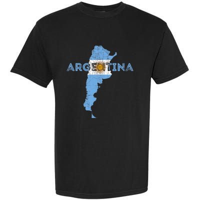 Argentinian Map and Flag Souvenir - Distressed Argentina Garment-Dyed Heavyweight T-Shirt