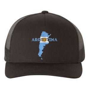 Argentinian Map and Flag Souvenir - Distressed Argentina Yupoong Adult 5-Panel Trucker Hat