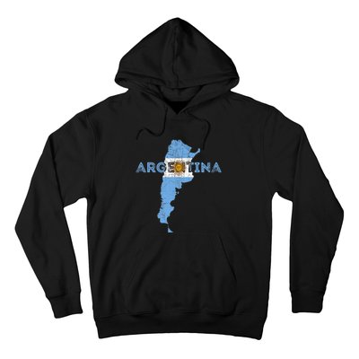 Argentinian Map and Flag Souvenir - Distressed Argentina Hoodie