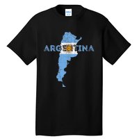 Argentinian Map and Flag Souvenir - Distressed Argentina Tall T-Shirt