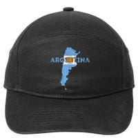 Argentinian Map and Flag Souvenir - Distressed Argentina 7-Panel Snapback Hat