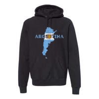 Argentinian Map and Flag Souvenir - Distressed Argentina Premium Hoodie