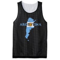 Argentinian Map and Flag Souvenir - Distressed Argentina Mesh Reversible Basketball Jersey Tank