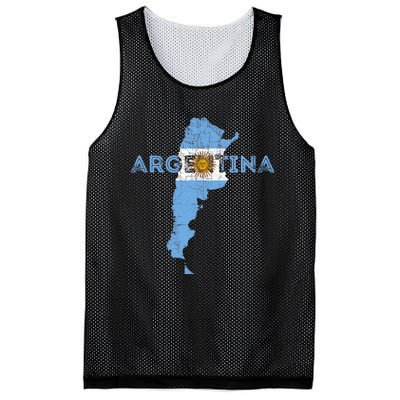 Argentinian Map and Flag Souvenir - Distressed Argentina Mesh Reversible Basketball Jersey Tank