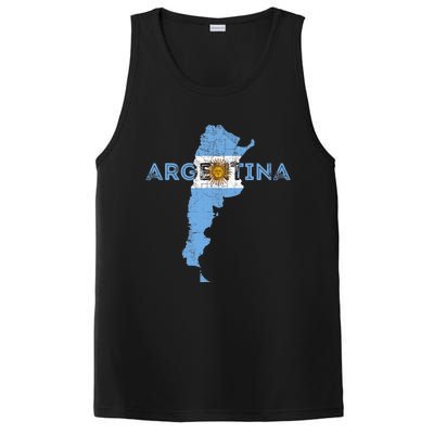 Argentinian Map and Flag Souvenir - Distressed Argentina PosiCharge Competitor Tank